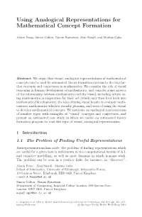 Using Analogical Representations for Mathematical Concept Formation