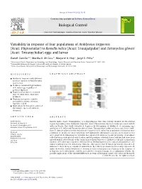 Variability in Response of Four Populations of Amblyseius
