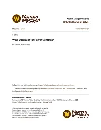 Wind Oscillator for Power Genration