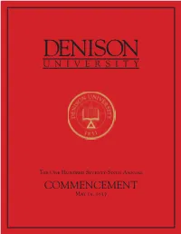 2017 Commencement Program