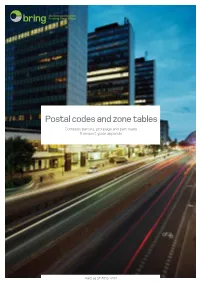 Postal Codes and Zone Tables Parcels, Groupage and Part Load 01122015