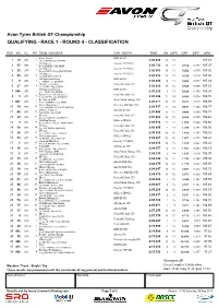 Qualifying - Race 1 - Round 4 - Classification