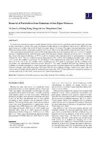 Removal of Particulates from Emissions of Joss Paper Furnaces