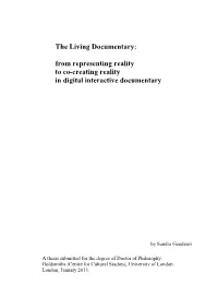 The Living Documentary: from Representing Reality to Co-Creating