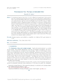 Thermodynamic Tree: the Space of Admissible Paths † Alexander N
