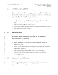 Transcanada Keystone Pipeline GP Ltd. Keystone XL Pipeline Section 52 Application Section 12: Aboriginal Engagement Page 1 of 19