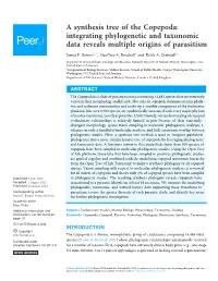 A Synthesis Tree of the Copepoda: Integrating Phylogenetic and Taxonomic Data Reveals Multiple Origins of Parasitism