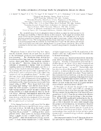 Ab Initio Calculation of Energy Levels for Phosphorus Donors in Silicon