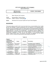 Acceptance of the December Check Register
