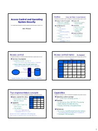 Access Control and Operating System