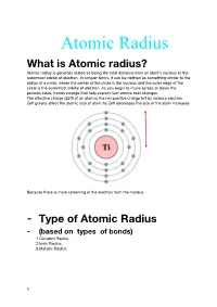 Atomic Radius