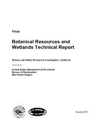 Botanical Resources and Wetlands Technical Report