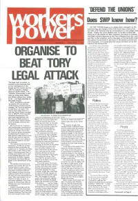 'DEFEND the UNIONS' Does SWP Know How?