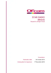 STAR RADIO (Bristol) Request to Change Format