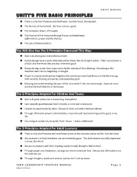 Unity's Five Basic Principles