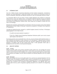 2-1 INTRODUCTION SECTION 2 SANITARY SEWER DESIGN and CONSTRUCTION REQUIREMENTS the City of Battle Ground's Engineering Departmen