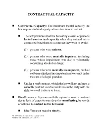 Contractual Capacity
