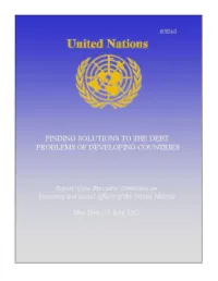 Finding Solutions to the Debt Problems of Developing Countries