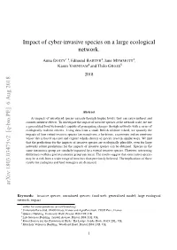 Impact of Cyber-Invasive Species on a Large Ecological Network. Arxiv:1803.03475V2