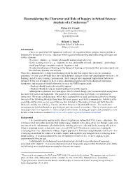 Reconsidering the Character and Role of Inquiry in School Science: Analysis of a Conference12