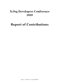 Report of Contributions