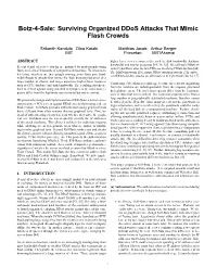 Surviving Organized Ddos Attacks That Mimic Flash Crowds