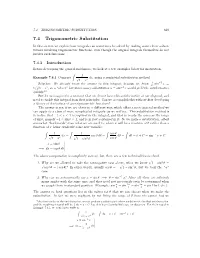 7.4 Trigonometric Substitution