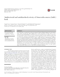Antibacterial and Antidiarrheal Activity of Simarouba Amara (Aubl.) Bark