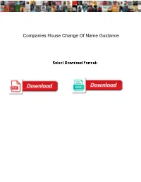 Companies House Change of Name Guidance