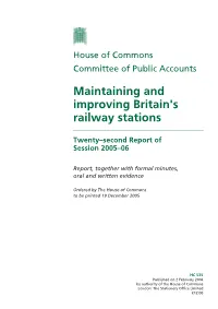 Maintaining and Improving Britain's Railway Stations