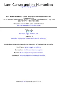 Max Weber and Franz Kafka
