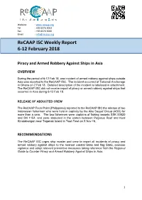 Recaap ISC Weekly Report 6-12 February 2018