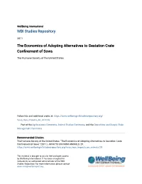The Economics of Adopting Alternatives to Gestation Crate Confinement of Sows