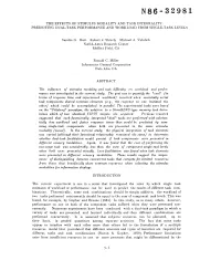 The Effects of Stimulus Modality and Task Integrality: Predicting Dual-Task Performance