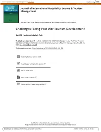Challenges Facing Post-War Tourism Development