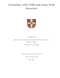 Cosmology with CMB and Large Scale Structure