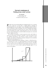 Fermat's Technique of Finding Areas Under Curves