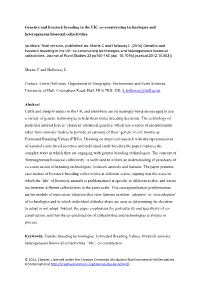 Genetics and Livestock Breeding in the UK: Co-Constructing Technologies and Heterogeneous Biosocial Collectivities