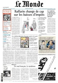 LE MONDE/PAGES&lt;UNE&gt;