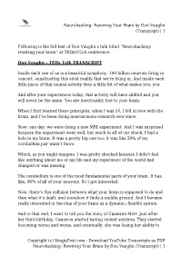 Neurohacking: Rewiring Your Brain by Don Vaughn (Transcript) | 1