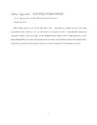 Online Appendix – NOT for PUBLICATION