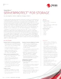 SERVERPROTECT™ for STORAGE Secures Leading Network-Attached Storage Systems