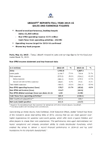 UBISOFT® REPORTS FULL-YEAR 2014-15 SALES and EARNINGS FIGURES Record Annual Performance, Beating Targets