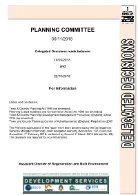 Development Control Weekly List