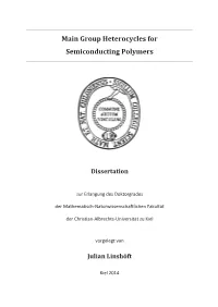 Group Heterocycles for Semiconducting Polymers