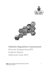 Habitats Regulations Assessment Minerals Safeguarding DPD Evidence Report Submission June 2017
