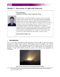 Interaction of Light with Materials