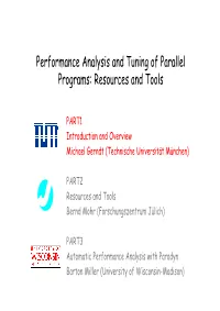 Performance Analysis and Tuning of Parallel Programs: Resources and Tools