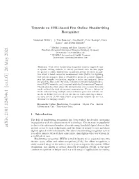 Towards an IMU-Based Pen Online Handwriting Recognizer