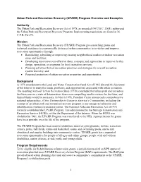 Urban Park and Recreation Recovery (UPARR) Program Overview and Examples